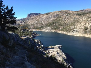 Bright yellow Aspen dot the slopes around Relief Resevior